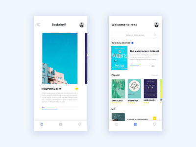 Reading Book app book design ios ui ux white