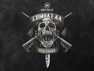 Combat 44 bandmerch clothingbrand dobermansaggressive dobermansclothing legendarybran orbusdeadsign skulldesign skulltshirt teedesign