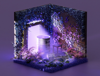 purple box 3d graphic design