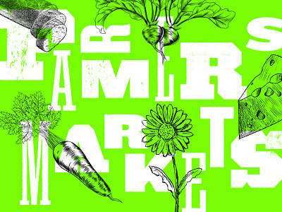 Farmers Market knockout knox layout poster texture type