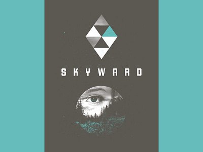 Skyward geometry poster screen print texture