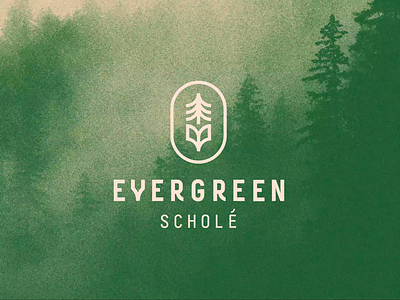 Evergreen Scholé Logo animation branding graphic design layout logo motion graphics texture type