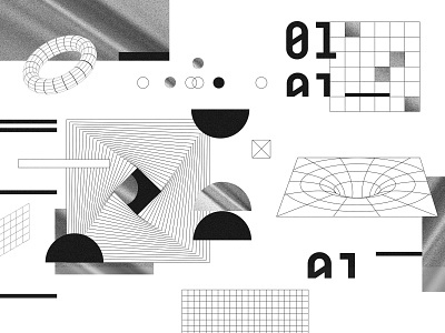 FW-01 collage design geometry illustration layout pattern texture type
