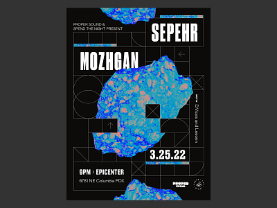 Sepehr Mozhgan collage design geometry layout pattern poster texture type