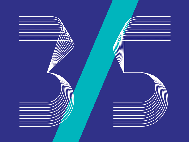 treinta y cinco geometry lettering numbers print