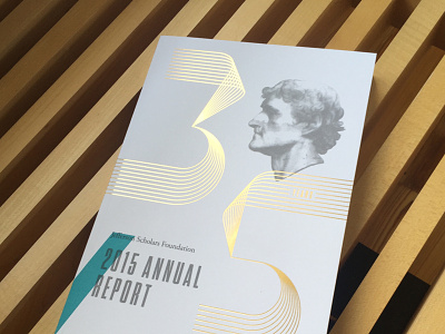 Jefferson Scholars Annual Report annual report geometric gold foil layout print