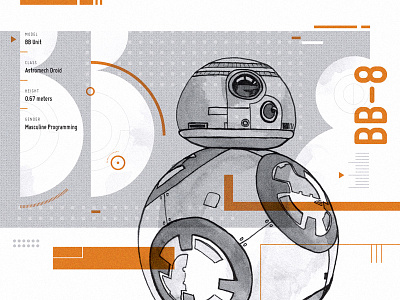 BB-8 illustration layout texture