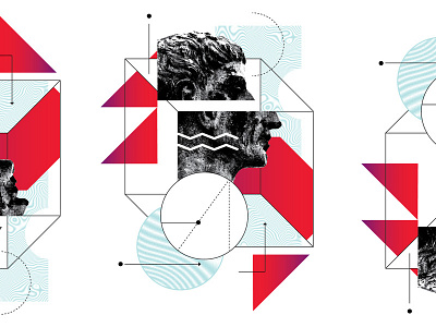 Founding 3 collage generative geometry identity layout pattern