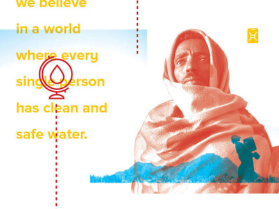 Believe branding collage icon layout overprint print