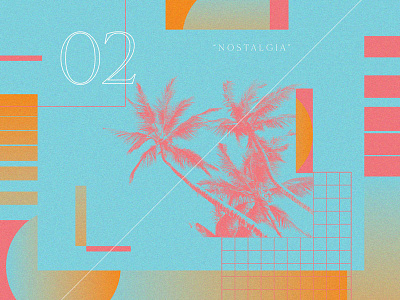 Nostalgia geometry gradient grid layout music