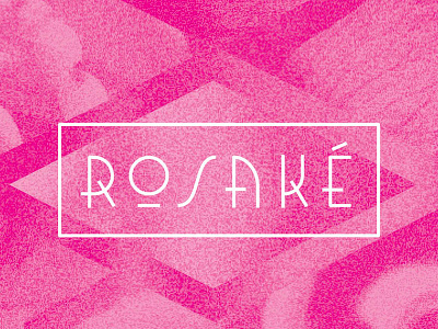 Rosake branding geometry label lettering pink texture