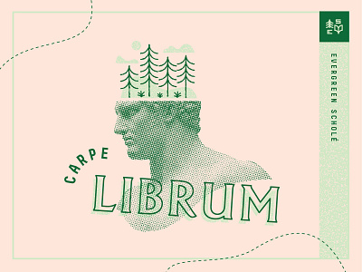 Carpe Librum branding collage illustration layout