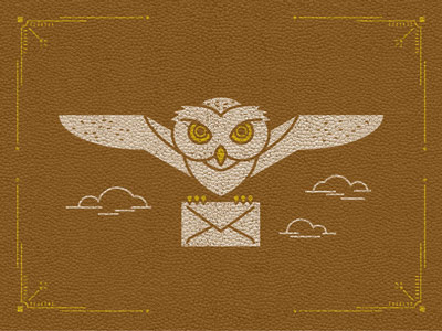 Who? air mail illustration owl texture