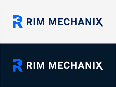 Rim MechaniX Logo Design automobile blue brand clean color palette logo design logo design branding logo design concept logo trends minimal design spare parts vector
