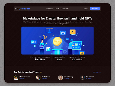 NFT Marketplace - Landing page design