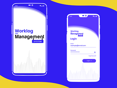 Mobile app design of Worklog Management branding creative design graphics idea iteration design mobile app ui ux