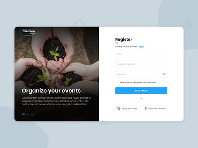 Daily UI Challenge - Sign up Volunteer Events