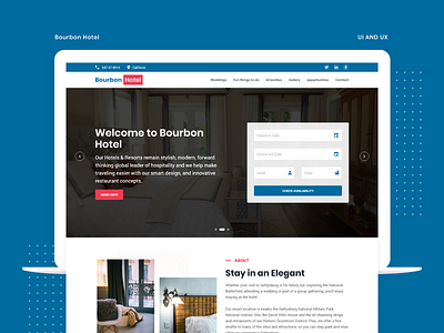 Bourbon Hotel | Landing page design