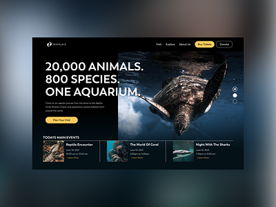 SeaPalace aquarium branding design landing page ui ux web website