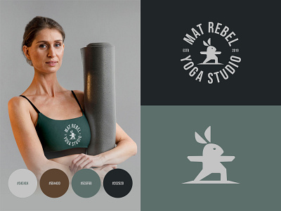 Mat Rebel Yoga 2d branding design flat illustration logo minimalist vector