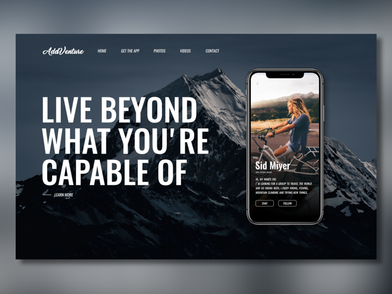 AddVenture adventure dailyui app design ux ui website