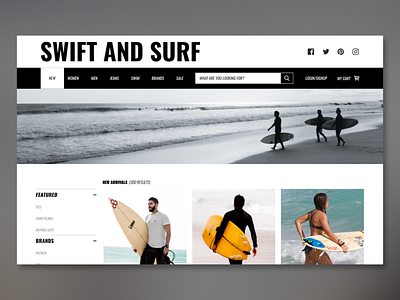Swift And Surf design shop store surf ui ux web webdesign