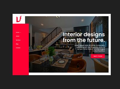 Creative UI design for interior design website