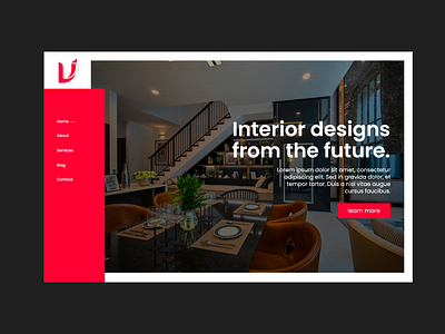 Creative UI design for interior design website