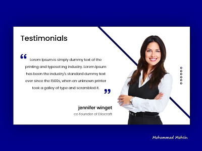 Testimonials blue clients creative design dessigner light mockup testimonials ui website