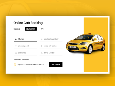 cab booking form