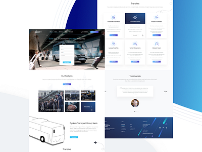 Home page - landing for transport company card component design system home page landing page layout usability user experience design website