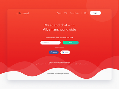 Chat & dating app - desktop view albanian chat dating desktop desktop app gradient messaging network profile social web