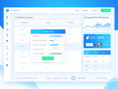 Excellent Job - Job Matching dashboard dashboard flat gradient icons illustration isometric job recruitment usability user experience design web design website