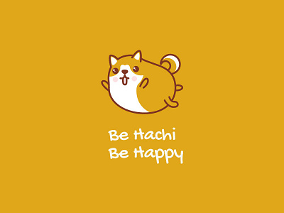Be Hachi, be happy akita concept cute dog fun hachi illustration inu logo pet puppy shiba