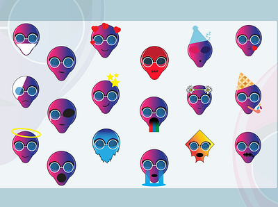 Aliex Emoji alien character design emoji illustration vector