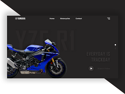 Yamaha R1 - Landing page bike clean design interface landing minimal motorcycle page product r1 ui ux website yamaha