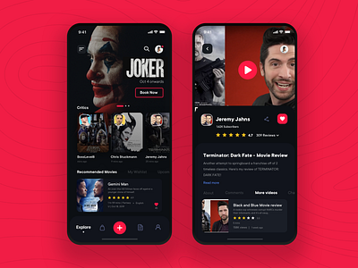 Movie Critic App for IOS app booking critics design flat movie app movie poster review ui ux