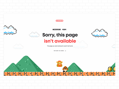 404 Page | Daily UI 008 | Nintendo 404 404 error 404 error page 404 page 404page branding daily 100 daily ui daily ui challenge desktop error error 404 error message error page errors mario nintendo ui user interface user interface design