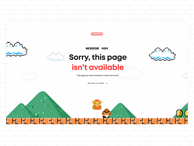 404 Page | Daily UI 008 | Nintendo