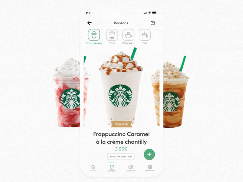 Starbucks App | UI Redesign order drinks animation branding coffee coffee cup design drink drinks frappuccino gif order order details order food orders starbucks ui ux vector