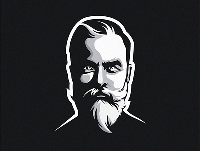 beard art beard branding design esport icon identity illustration logo man mark old man tshirt