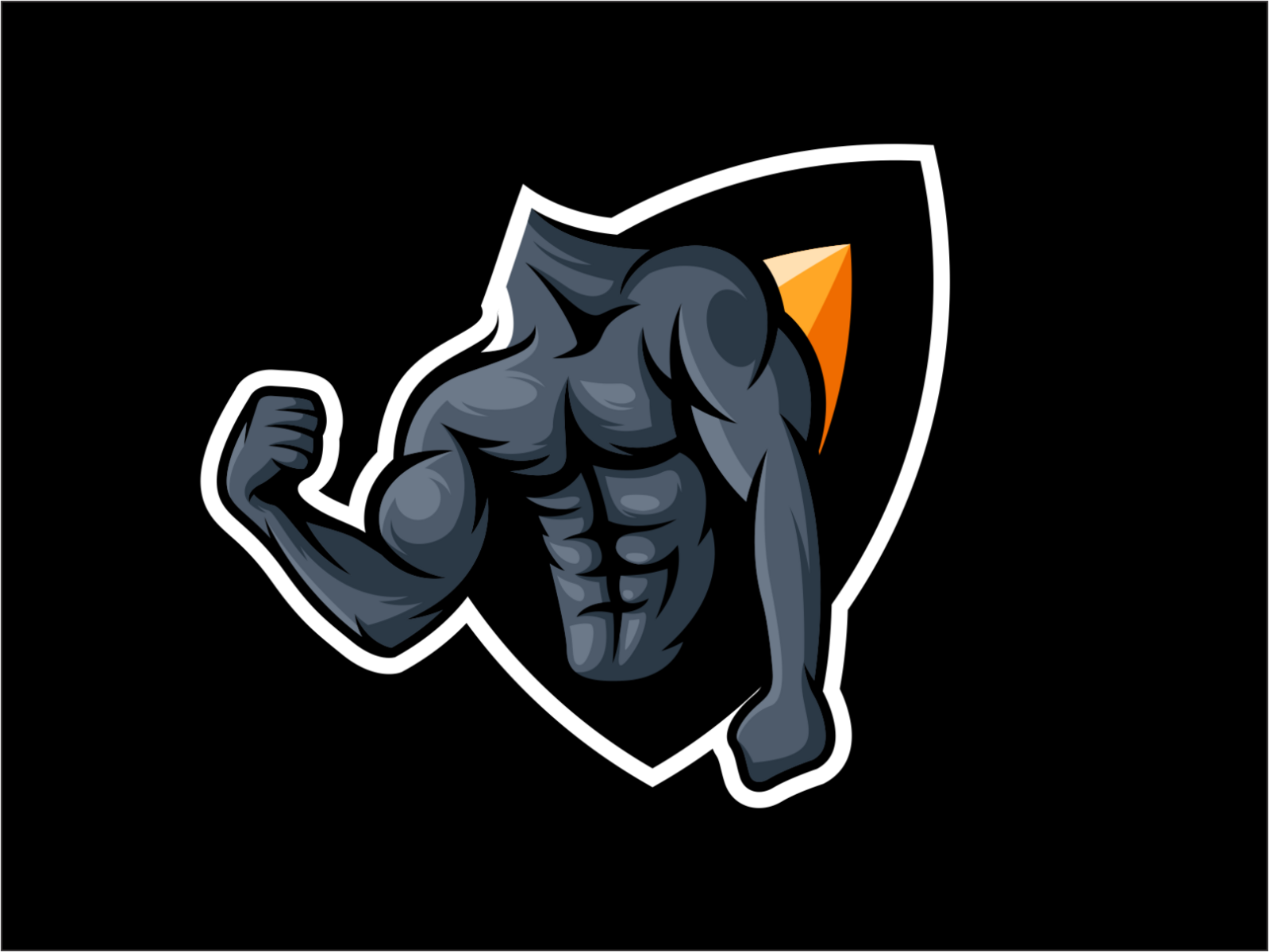 Muscle man flexing body gym logo bodybuilder Vector Image