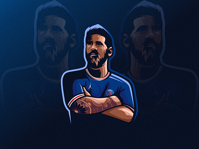 Lionel Messi Illustration art branding design identity illustration lionelmessi logo mark paris psg tshirt vector
