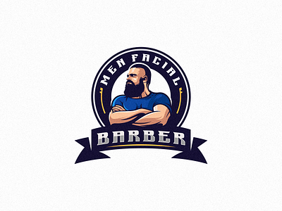 Men Facial Barber Logo art barber logo branding design identity illustration logo logos mark men facial barber logo shop tshirt vector