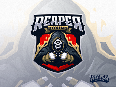 Reaper Boxing Logo boxing branding design identity illustration logo reaper tshirt vector