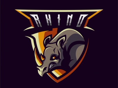 Rhino branding design esport icon identity logo tshirt