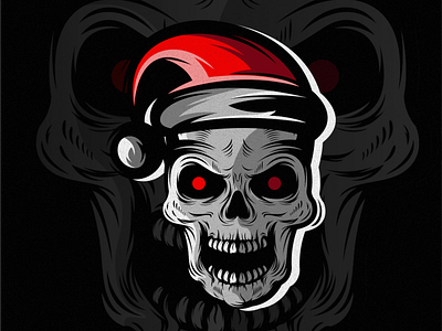 skull Merry Christmas art branding design esport icon identity illustration logo mark tshirt vector