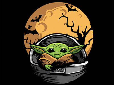 baby yoda logo illustration