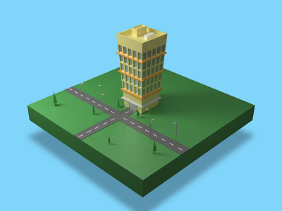 Isometric Building 3d model.