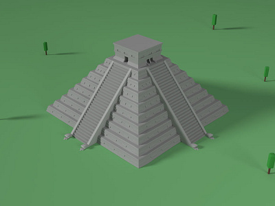 Chichen Itza - Yucatan, Mexico. 3d animation b3d blender graphics lowpoly modeling motiongraphics